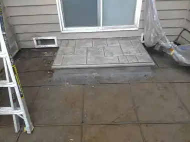 Back Patio & Step Forming: concrete patio and wall work by Redmond Concrete, concrete contractor serving Kirkland (photo 1 of 2)