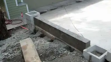 Poured Concrete Wall & Slab: concrete patio and wall work by Redmond Concrete, concrete contractor serving Woodinville (photo 1 of 6)