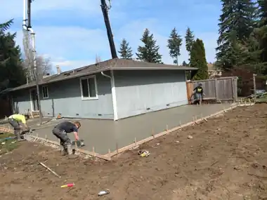Pump-Truck Pour, Backyard Slab by Redmond Concrete, Puget Sound area