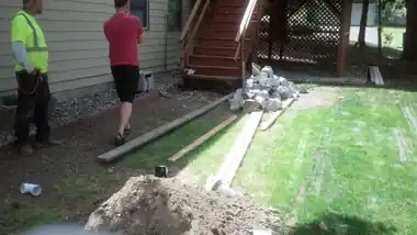 Side Walkway & Utility Pad in Bothell, WA: concrete walkway and steps work by Redmond Concrete (photo 5 of 6)