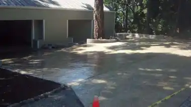 Stamped Concrete Clean & High-Gloss Seal: concrete patio and wall work by Redmond Concrete, concrete contractor serving Woodinville (photo 4 of 6)