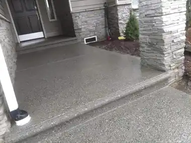 Snohomish Exposed Aggregate Driveway & Custom Architectural Entry in Snohomish, WA: concrete walkway and steps work by Redmond Concrete (photo 1 of 3)