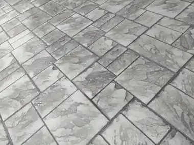 Stamped Patio & Broom-Finish Slab: concrete patio and wall work by Redmond Concrete, concrete contractor serving Bothell (photo 2 of 5)