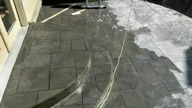 More Stamped & Decorative Concrete: concrete patio and wall work by Redmond Concrete, concrete contractor serving Redmond (photo 7 of 35)