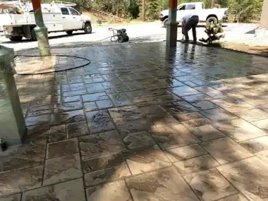 More Stamped & Decorative Concrete: concrete patio and wall work by Redmond Concrete, concrete contractor serving Kirkland (photo 8 of 35)